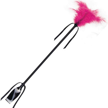 Frusta con Piume Fucsia in Vernice e Raso - Stimola e Accarezza